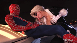 Spiderman fucks hot blondie babe