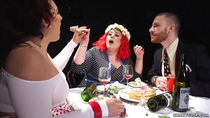 Two supersized big beautiful woman mistresses assfuck shagging man