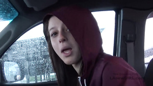 Tiny 18 darkhaired babe likes suck hard male stick