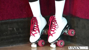 YOUNG SLUT Seductress Scarlit on the prowl finds Ariana & Manuel