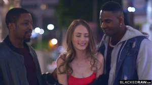 BLACKEDRAW Thirsty Darkhaired Babe gets DP’d by two BBWs BBC’s