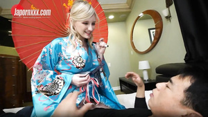 breasty babe Melody Marks saddles hard asian wiener