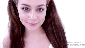 Super Sweet 18Yo Schoolgirl sucking two hard cocks in studio