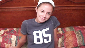 Tall and skinny dreadlock wearing hairy 18yo girl blowing a fa