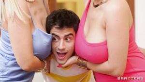 Lucky youngster Jordi El Nino Polla fucks two horny MILFs