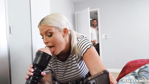 Curious MILF Julie Cash plays with flashlight sex toy