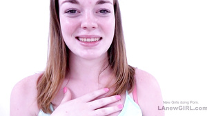 Exciting Darkhaired Babe Teenie rims n suck big chopper at audition