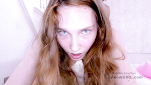 Silky Blond Hair Babe gets assfucked by big one-eyed snake in studio