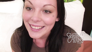 She is only 18 and making her very first xozilla porn movies