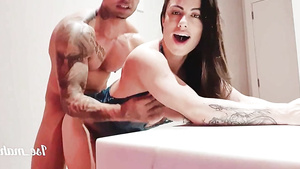 Pounding The Darkhaired Babe At The Motel Jizz All Over Her Hooters