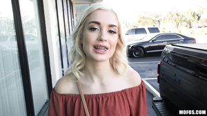 Sensual Blondie Braceface Teen POV video