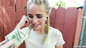 Friendly Blond Fucks In Public for Cash