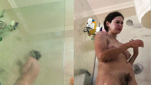 Gorgeous Hairy Darkhaired Babe Shower Video