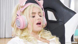 Sweet gamer girl has fun with hung dude