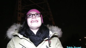 Horny Babe With Glasses Copulated Outside