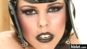 Heavy-Breasted girl takes care of two cocks