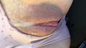 Perfect twat filled with fresh dripping cumhot creampie close up