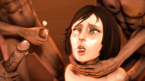 Bioshag Trinity: 3d anime, interracial gangbang toons