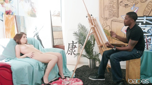 Wonderful brunette interracial xxx clip