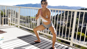 Outdoor Yoga and a big squirt with Mia