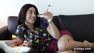 Dark Haired Babe Teases Her Tight Bum