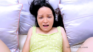 young tiny Teenage gets her mouth filled with big male pole