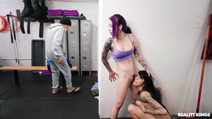 Sadie Pop and Valerica Steele sneaky lesbian sex