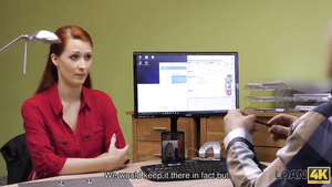 LOAN4K. Agent in credit company loves melons of his gorgeous customer