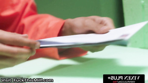 Large-bosomed Blond hair babe Made love Hard - Handjob