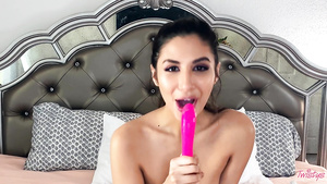 Gianna Dior's Vibrant Energy in a Cozy Space