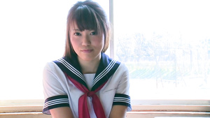 Akari Matsumoto as pretty Japanese schoolgirl in uniform