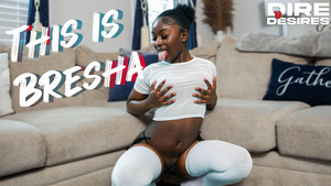 DIRE DESIRES Tiny ebony amateur sex Bresha rides a BIG BLACK DICK