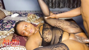 Ebony MILF in lingerie hot amateur sex