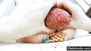 Brutal anal penetration with prolapse anal gapes