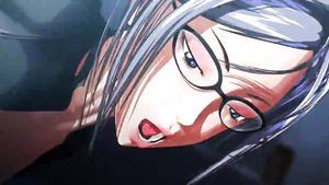 Busty fictional hottie in latex outfit frees her big boobs