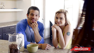 Steamy porn star cock sucking and ejaculation