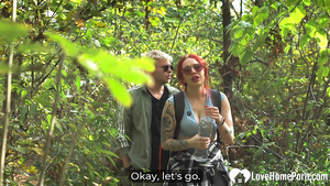 Crazy tent lovemaking with a hottie redhead babe