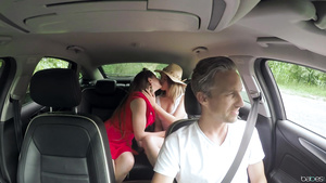 Stud stops to help chicks and to fuck them in a threesome