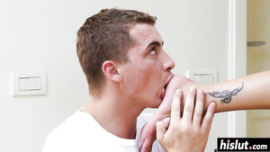 Ferrara makes him cum load on her feet