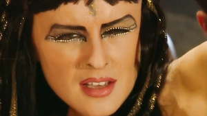 Horny Cleopatra gets pussy licked when watching hard sex