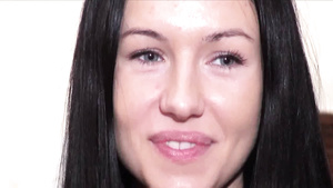 Russian brunette jumps on an old wrinkled cock in bed