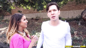 Alluring mom seduces the young guy with her big tits